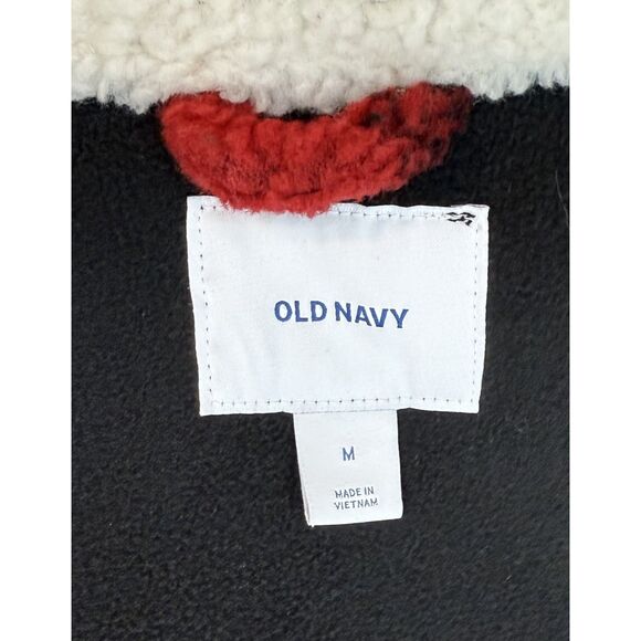 Old Navy Buffalo Plaid Sherpa Moto Jacket, Size Medium - Picture 5 of 6